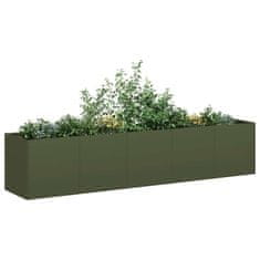 shumee vidaXL Sadilnik Olive Green 200x40x40 cm Hladno valjano jeklo