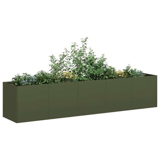 shumee vidaXL Sadilnik Olive Green 200x40x40 cm Hladno valjano jeklo