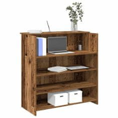 Vidaxl Sprejemna miza starinski les 100x50x103,5 cm inženirski les
