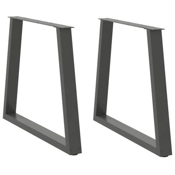 Vidaxl Noge za jedilno mizo v obliki črke V 2 kosa antracit 70 x (72-73,3) cm jeklo