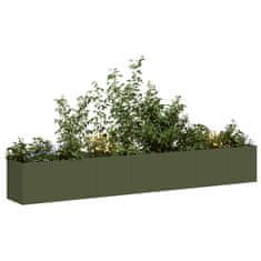 shumee vidaXL Sadilnik olivno zelena 280x40x40 cm Hladno valjano jeklo