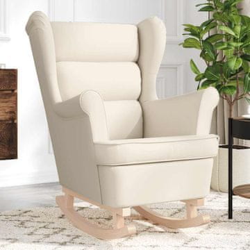 Vidaxl vidaXL Gugalni stol, bel, 74x90x102 cm, lan