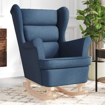 Vidaxl vidaXL Gugalni stol moder 74x90x102 cm oblazinjen s blagom