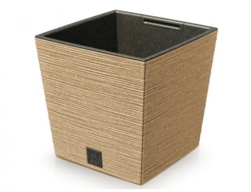 Prosperplast Prevleka za cvetlični lonec FURU SQUARE LOW ECO WOOD 2v1 24x24x24cm
