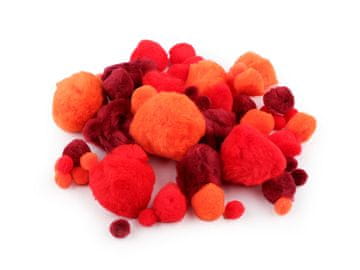 Pom-poms mešanica velikosti - rdeča