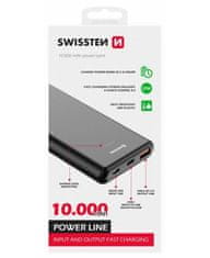 SWISSTEN power line power banka 10000 mah 20W power delivery črna