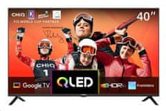 CHiQ Televizor L40QH7G 40", QLED, Full HD, Google TV, brez okvirja, Dolby Audio, dbx-tv, HDR 10