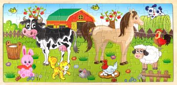 Lesena sestavljanka Na kmetiji 96 kosov