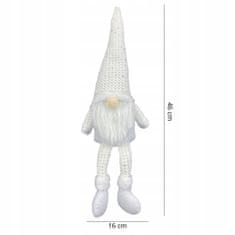 Korbi Božični škrat dekoracija, velika okrasitev, bela, 46 cm