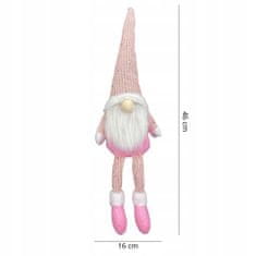 Korbi Božični škrat, božična dekoracija Gnom, roza 46 cm