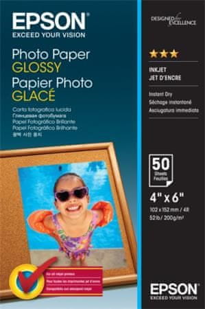 Epson papir 10x15 - 200g/m2 - 50 listov - fotografski papir sijajni