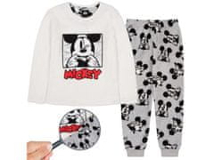 Disney DISNEY Mickey Mouse dekliška pižama iz flisa, topla, z dolgimi rokavi, bela in siva 7-8 lat 128 cm