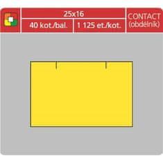 Etikete s cenami CONTACT - 25x16, 1125 kosov, rumena