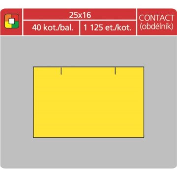 Etikete s cenami CONTACT - 25x16, 1125 kosov, rumena