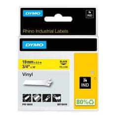 Dymo Vinilni trak Rhino, 19 mm, črna/rumena