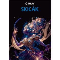 STEPA Skicarica A4 - 20 listov, 180 g/m2, črna