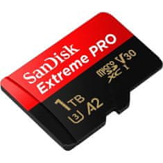 SanDisk Extreme PRO microSDXC 1TB + SD Adapter + 2 leti RescuePRO Deluxe 200MB/s branje/ 140MB/s zapisovanje A2 C10 V30 UHS-I U3