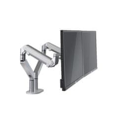 Nosilec za monitor Alba - za 2 monitorja, srebrn