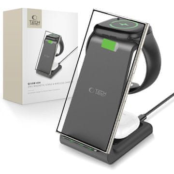 Tech-protect A36 3in1 brezžični polnilnik za mobitel / Galaxy Watch / Galaxy Buds 10W, črna