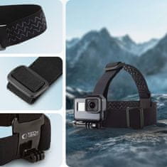 Tech-protect GA100 naglavni nosilec za športne kamere GoPro / DJI, črna