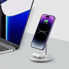 Tech-protect A39 2in1 MagSafe brezžični polnilnik za mobitel / AirPods, bela