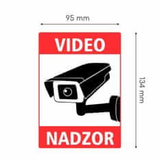 Tech Trade Nalepka "VIDEONADZOR" A6 (134x95) bela