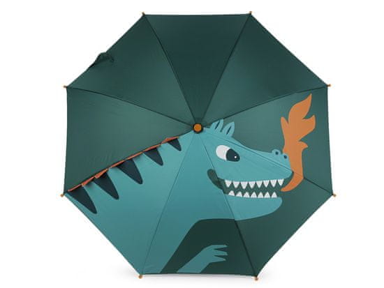 Otroški dežnik samorog, dinozaver - zeleni temni dinozaver