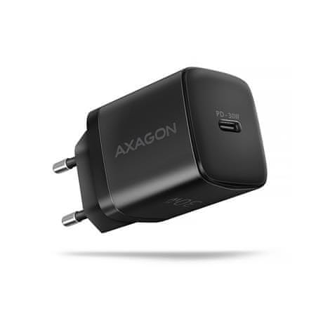 AXAGON ACU-PD30, polnilec 30 W, 1x vrata USB-C, PD3.0/PPS/QC4+/SFC/AFC/Apple, črn