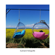 eoshop Viseči stol Bubble New Tip 1, prozoren akril, zlato ogrodje, roza blazine