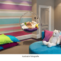 eoshop Viseči stol Bubble New Tip 1, prozoren akril, zlato ogrodje, roza blazine