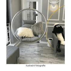 eoshop Viseči stol Bubble New Tip 1, prozoren akril, zlato ogrodje, roza blazine