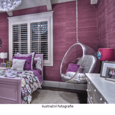 eoshop Viseči stol Bubble New Tip 1, prozoren akril, zlato ogrodje, roza blazine