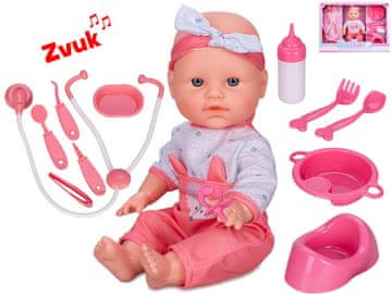 Otroško 30 cm trdo telo, ki pikira, na baterije, z zvokom in dodatki