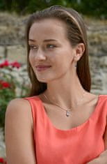 Levien Bronast komplet uhanov in ogrlice Flame Rose Gold Night SET-040