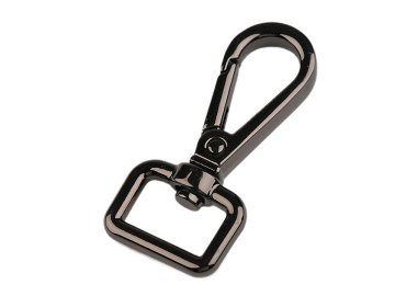 Kovinska vrtljiva karabinka, premer 15 mm - nikelj črna