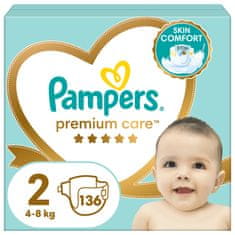 Premium Care plenice, velikost 2 (4-8 kg), 136 plenic
