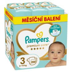 Premium Care plenice, velikost 3 (6-10 kg), 200 plenic, mesečni paket
