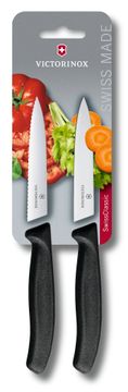 Victorinox 6.7793.B set dveh nožev za zelenjavo, nazobčano rezilo 10 cm