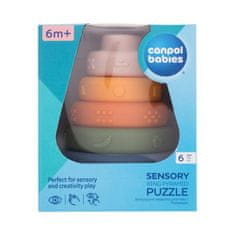 Canpol babies Sensory Ring Pyramid Puzzle senzorična zložljiva piramida 1 kos