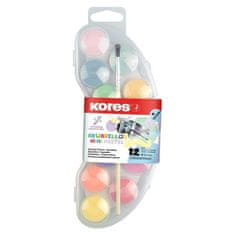 Kores Vodne barve AKUARELLOS, 12 pastelnih barv