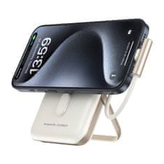 Choetech B735 magnetni powerbank 10000mAh 20W PD + USB-C kabel (bela)