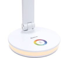 Platinet PDL400RGB namizna LED svetilka, do 500 lumnov, nastavljiva svetlost, nastavljiva barvna temperatura, nastavljiv kot naklona, + RGB luč, USB Type-C, bela