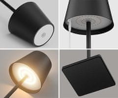 Platinet PLATINET PTL44B brezžična namizna LED svetilka, do 400 lumnov, nastavljiva svetlost, nastavljiva barvna temperatura, 4000mAh polnilna baterija, IP44 odpornost, USB Type-C, 37x12cm, kovina, črna