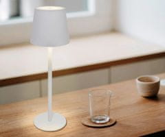 Platinet PLATINET PTL44W brezžična namizna LED svetilka, do 400 lumnov, nastavljiva svetlost, nastavljiva barvna temperatura, 4000mAh polnilna baterija, IP44 odpornost, USB Type-C, 37x12cm, kovina, bela
