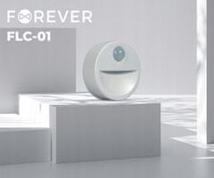 Forever FLC-01 LED svetilka, PIR senzor gibanja, nočna, garderobna, 50 LM, 4000K, baterijsko delovanje, 4,5V, ABS, bela