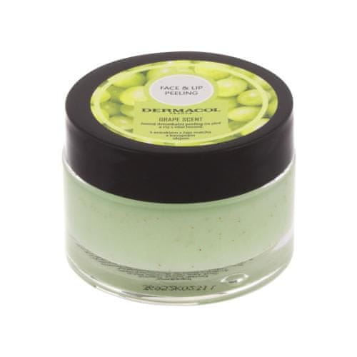 Dermacol Face & Lip Peeling Grape Scent razstrupljevalni sladkorni piling za obraz in ustnice za ženske