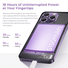 Oukitel P1 pametni telefon, Ultra tanek 8.2mm, 5150mAh Baterija,(8GB+256GB), ČRNE barve
