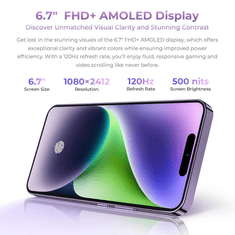 Oukitel P1 pametni telefon, Ultra tanek 8.2mm, 5150mAh Baterija,(8GB+256GB), ČRNE barve
