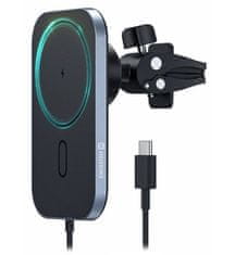 SWISSTEN Magnetno držalo za ventilator v avtomobilu z brezžičnim polnjenjem 15w (združljivo z magsafe)