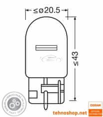 Osram ŽARNICA W21W 7505-2BL ORIGINAL 21W 12V W3X16d 2BL